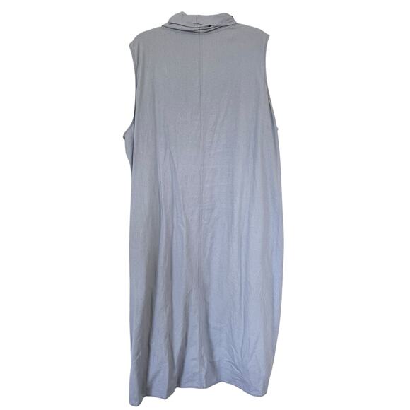 Cynthia Rowley Light Blue Linen Blend Sleeveless Cowl Neck Hi-Low Dress Size 3X - Picture 6 of 10